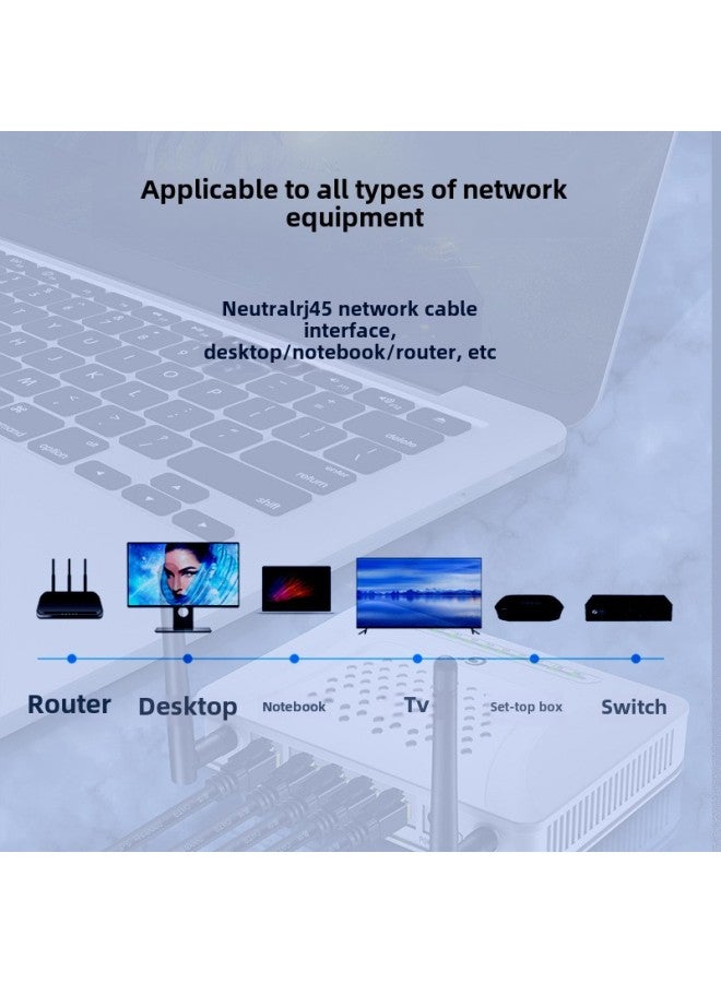 Jinghua Class 8 Network Cable Oxygen-free Pure Copper Test Fluke Shielding Cat8 Class 10 Gigabit Rj45 Computer Network Cable-Color:Black Class 8 Shielded Network Cable-Line Length:5 M (in Stock) - Image 4